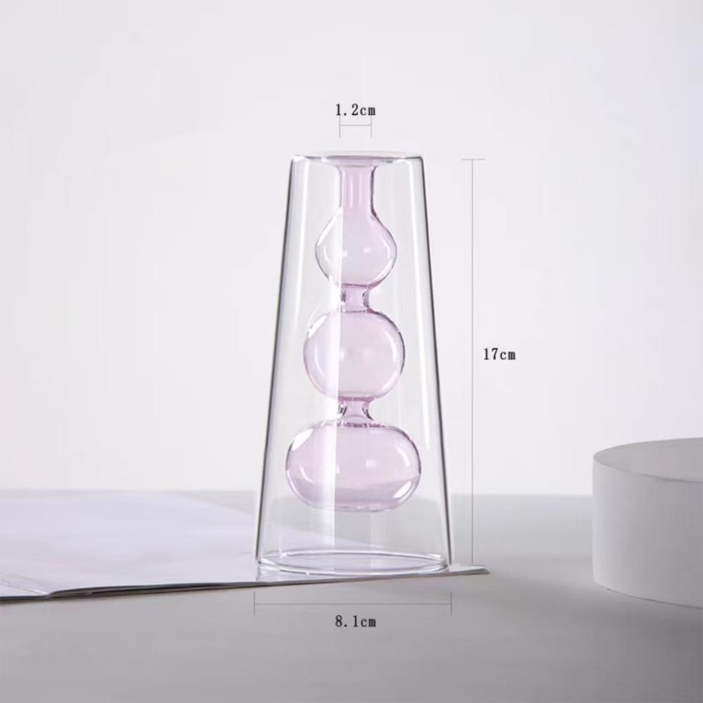 Minimalism Double-layer Flower Vase Creative Aromatherapy Diffuser Bottle Wedding Decor