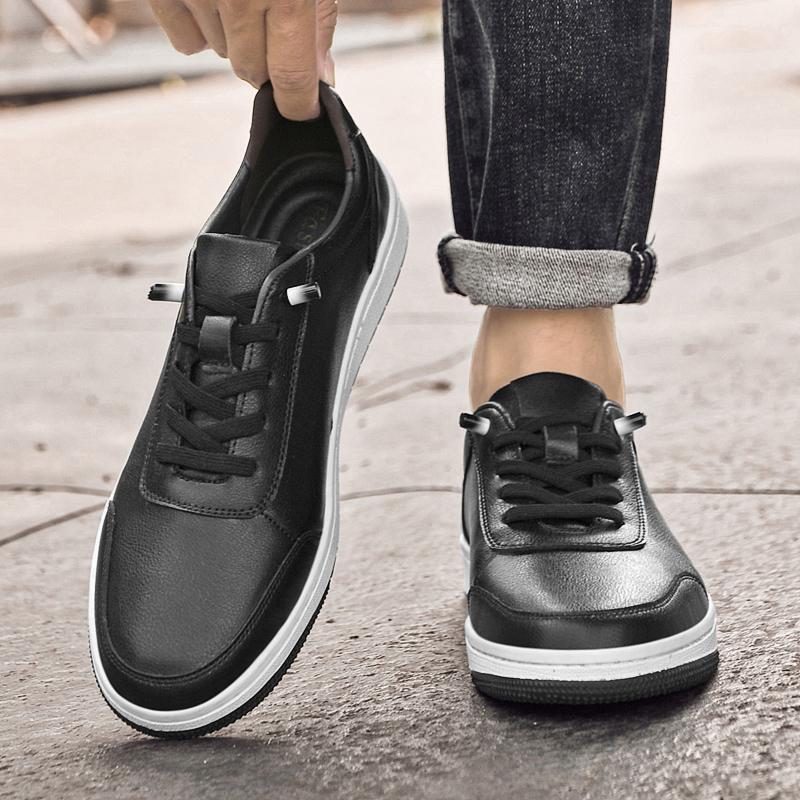 Fashion Fashion Brand Men's Sports Leisure Shoes Summer Breathable Men's Genuine Leather Shoes Office Business Formal Shoes Thick Sole