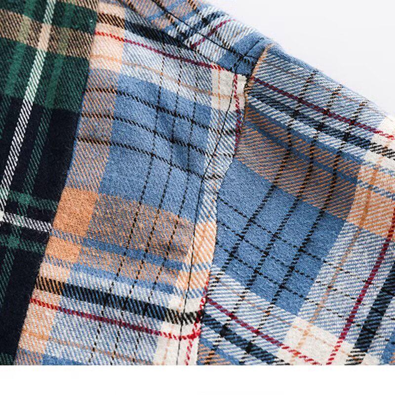 Korean Retro Plaid Long-Sleeve Unisex Shirt Jacket - 2024 Spring Trend