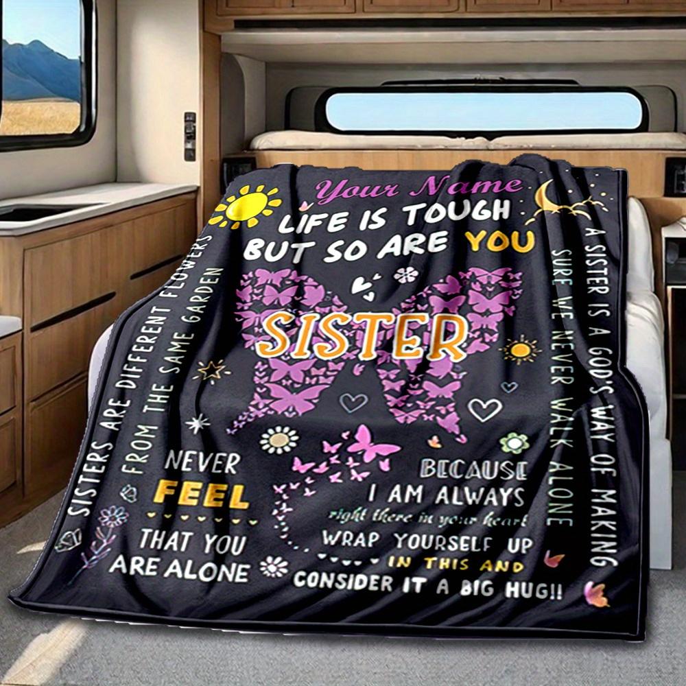 Sister And Friend Blanket Personalized Name Soft Comfortable Stylish Blanket Car Blanket Perfect For Travel Camping Outdoor Home Suitable For All