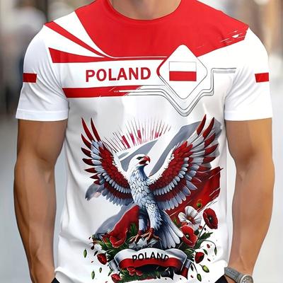 Pánske ležérne tričko s grafickou potlačou a okrúhlym výstrihom - Regular Fit, mierne pružné, polyesterová pletenina