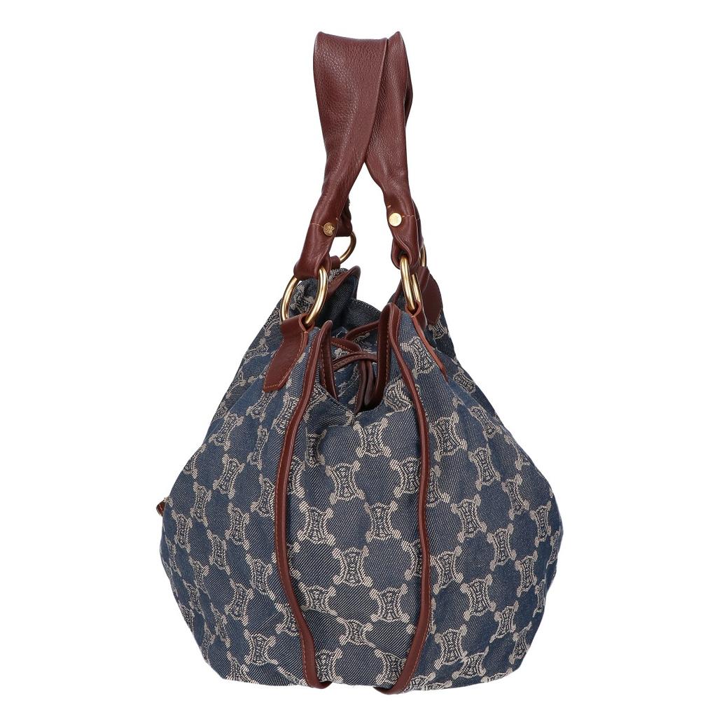 CELINE [Beautiful Condition] Paris Macadam Denim Bitter Sweet Shoulder bag NavyUsed