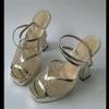 Eiyken Fashion CRYSTAL Diamond Hollow Out Mesh Peep Toe Platform Woman Sandals Ankle Buckle Strap Square High Heels Party Shoes