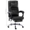 VidaXL Chaise de Bureau de Massage Fauteuil d'Ordinateur Inclinable Siège Ergonomique Fauteuil de Bureau Hauteur Réglable 20296