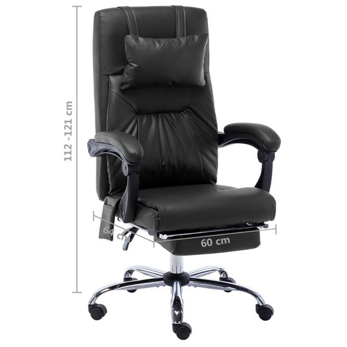 VidaXL Chaise de Bureau de Massage Fauteuil d'Ordinateur Inclinable Siège Ergonomique Fauteuil de Bureau Hauteur Réglable 20296