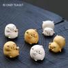Chinese Yixing Purple Clay Tea Pet Decoration Lucky Zodiac Pig Sculpture Ornaments Handmade Crafts Tea Set Decor Accessories