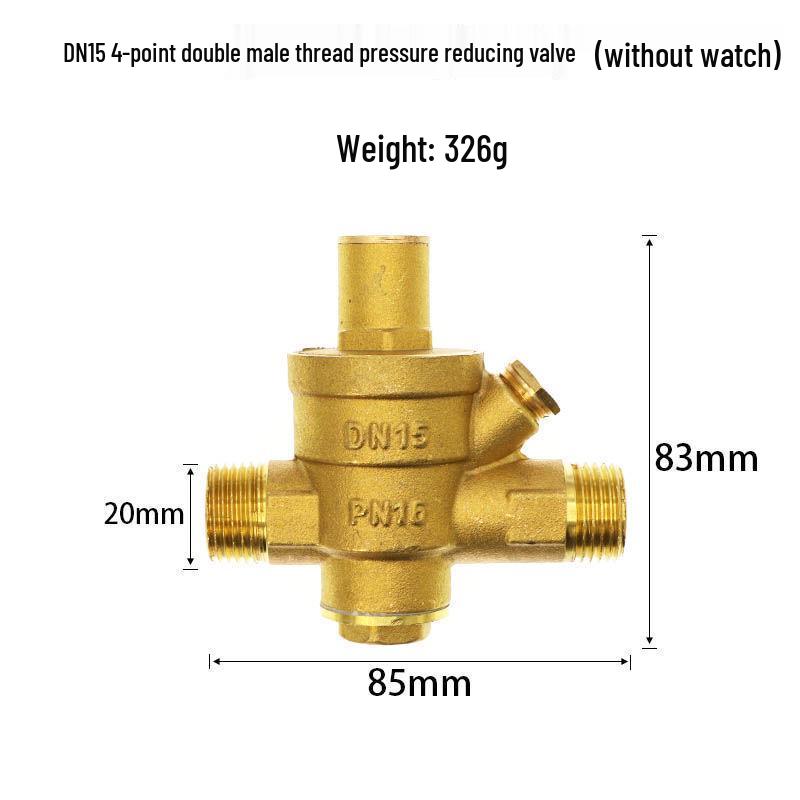 DN15 Adjustable 4-Point Household Water Pressure Reducing Valve for Heaters & Purifiers, 65-25 Pressure Range