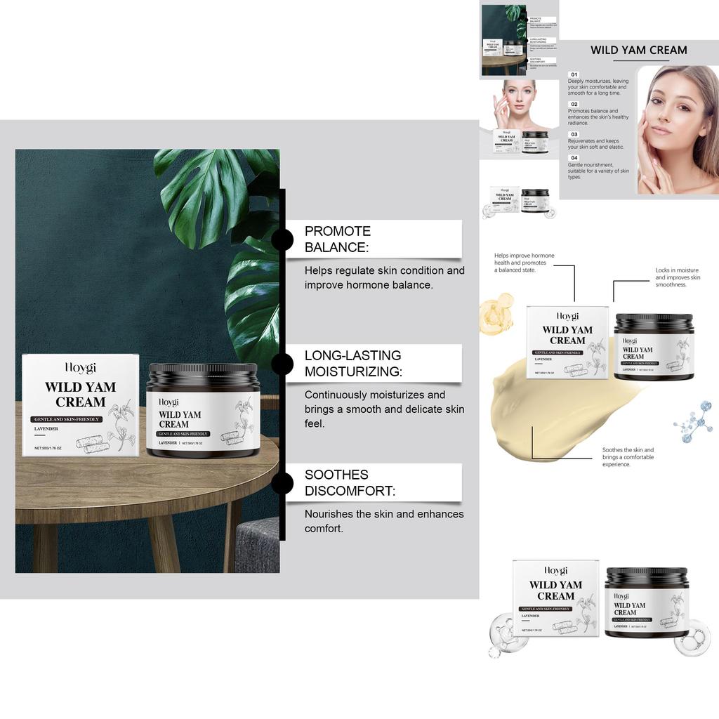 Hoygi Wild Yam Balance Cream Gentle Hydration Nourishing Softening Daily Skincare 50g