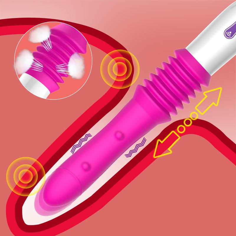 Masturbační stroj Teleskopický vibrátor Pohyb nahoru Dolů Vaginální masáž Bezdrátové ovládání Automatické sexuální stroje Sexuální hračka pro ženy
