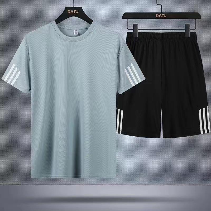 Mesh Suit Men 'S Sports Leisure Running Fitness Two -Piece Set