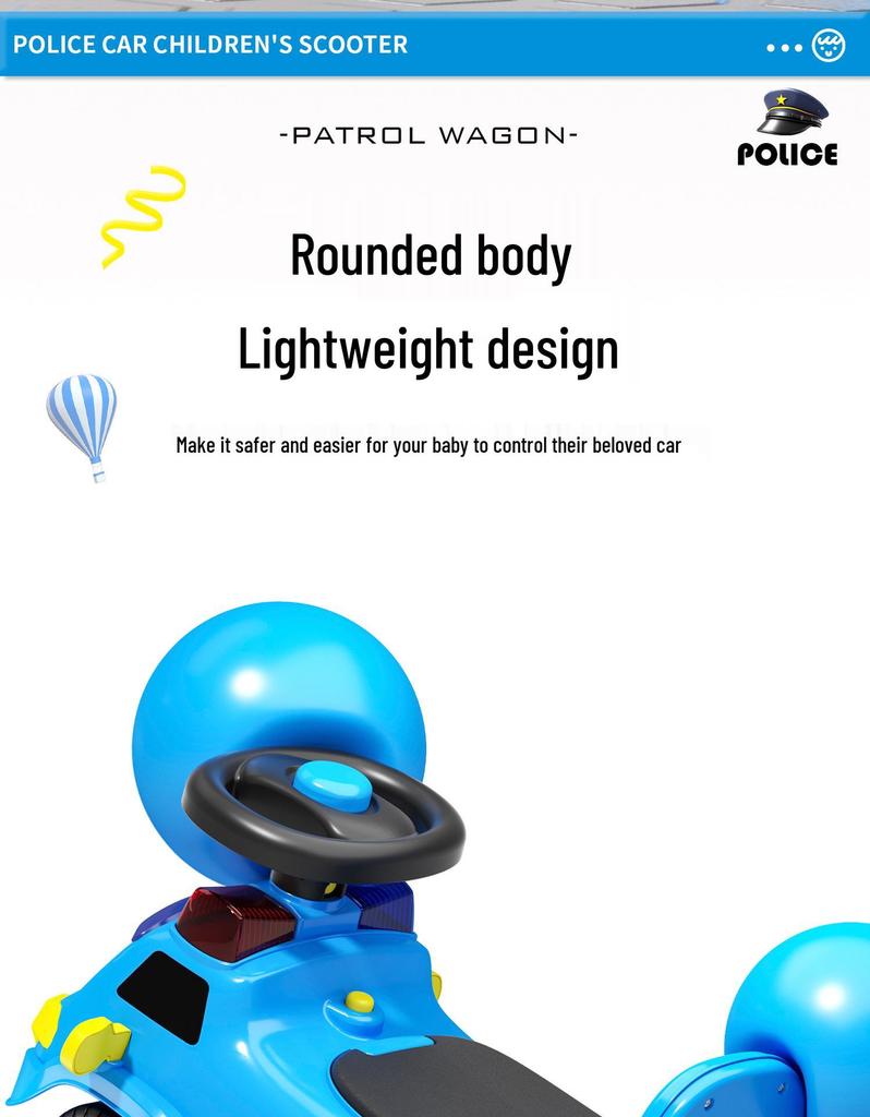 109 Police Car 11 Alliance Remote Control Kids' Ride-On Four-Wheel Toy Car