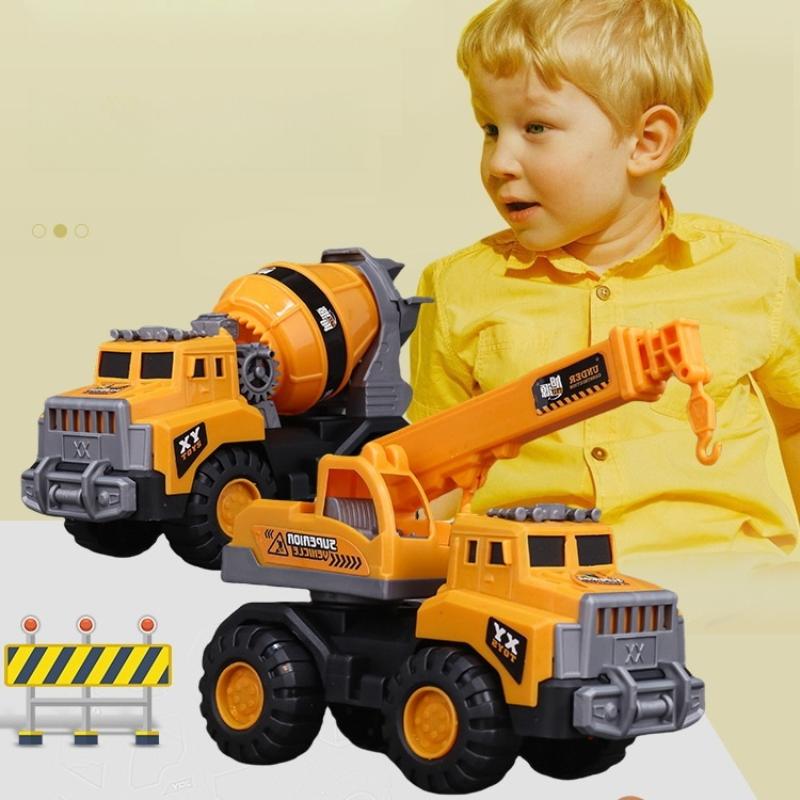 1Pcs Simulation Vehicle Big Toy City Car Concrete Mixer Truck Fire Role Play Boy Gift Construction Vehicle Sliding Bulldozer Toy