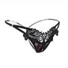 Women's Panties Sexy Temptation Hollow Embroidery Low Waist Open Crotch Thong Luxury Buttocks Side Open T Pants 2151