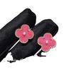 Internet Celebrity Lulu Four-Leaf Clover Necklace Women'S Light Luxury Niche Design Premium Rosewood Bracelet Stud Earrings Pink Diamond Set