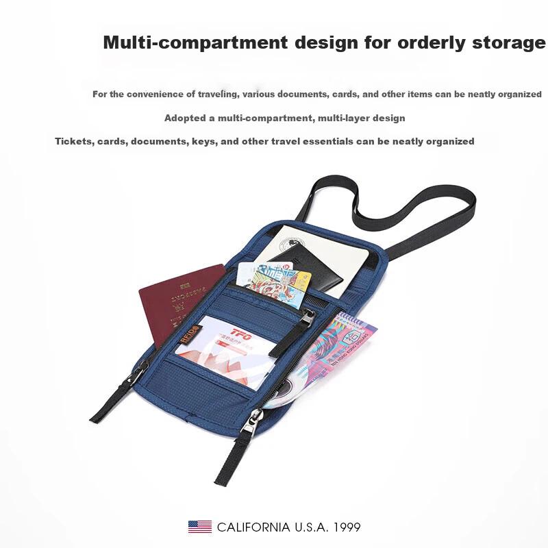 TFO Travel Document/Passport Bag, Neck Strap, Multifunctional, Crossbody Bag, 9802408 Blue, 15.5*22cm