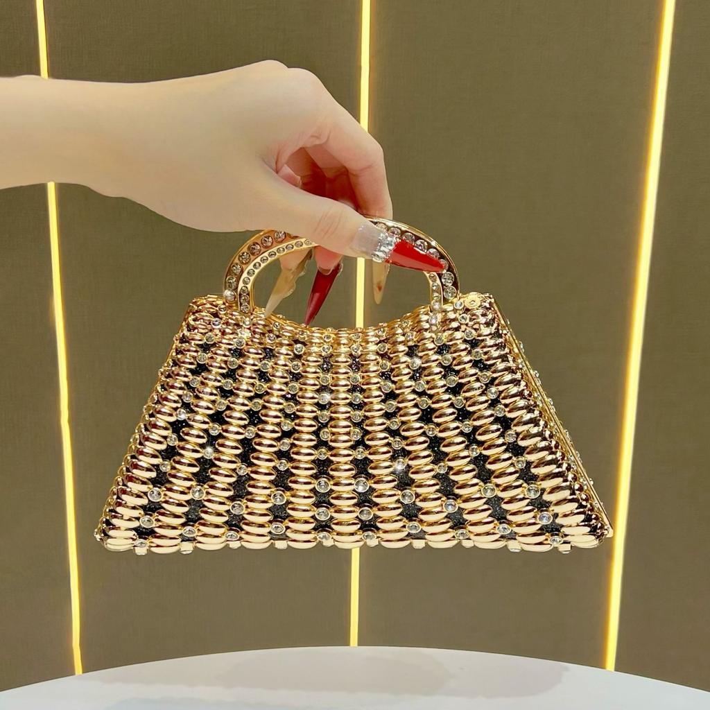 Handbag with Diamonds - Women's Hand-held Bag, Crossbody Bag, Cocktail Party Bag