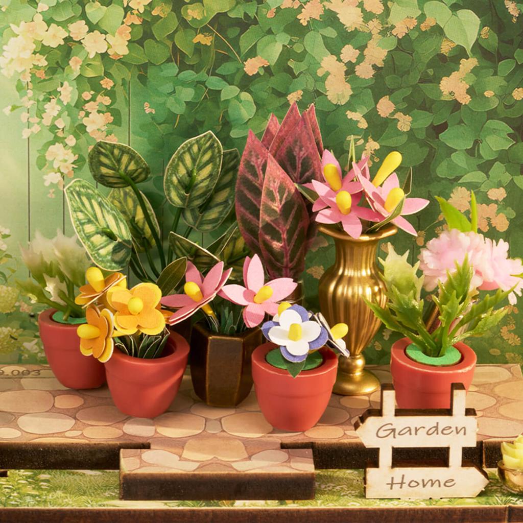 ROBOTIME Rolife 3D Puzzles Green Fountain Garden DIY Miniature House DS049
