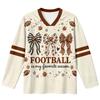 Women's Fashion Casual V-Neck Long Sleeve Printed Top for Sports and Everyday Wear