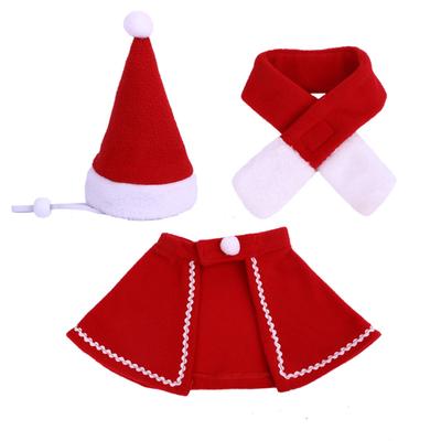 Lovely Pet Christmas Costume Santa Claus Cape/Hat/ Scarf for Cats Dogs