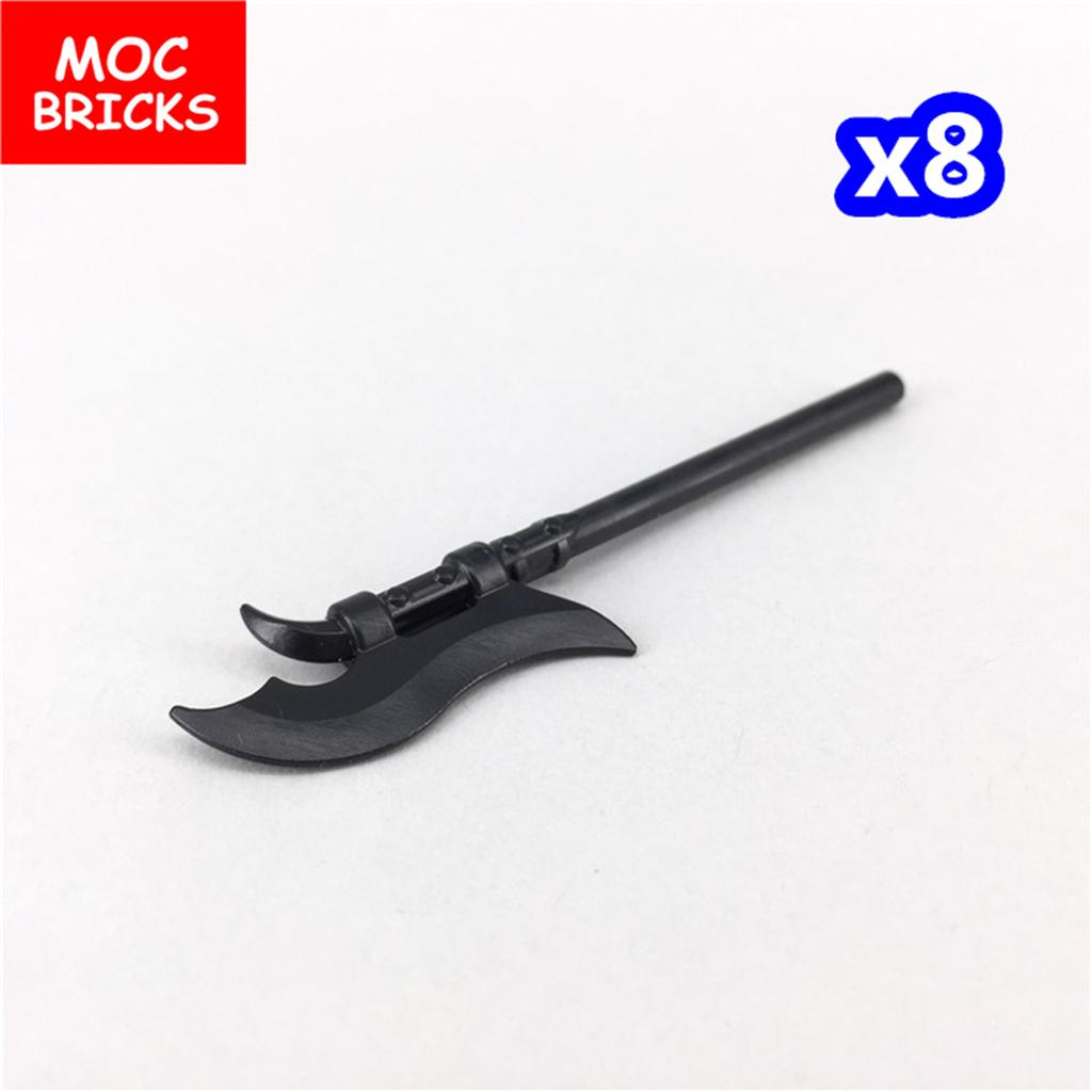 MOC Bricks Black Sword Shield Spear Halberd Helmet Medieval Knights Rome Action Figure Educational Building Block Gifts
