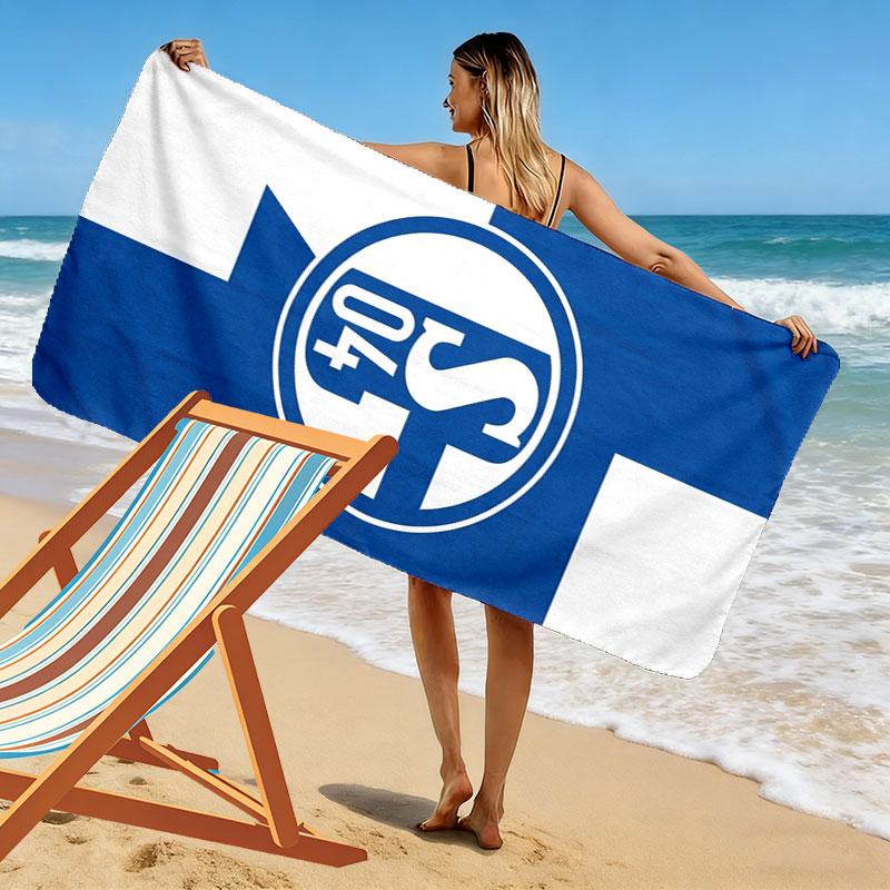Asciugamano da Spiaggia Stampato FC Schalke 04, Asciugamano Grande Morbido ad Asciugatura Rapida per Spiaggia Campeggio Nuoto
