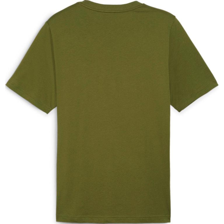 Puma Baumwolle Atmungsaktiv Einfach Kurzarm T-Shirt Herren Oberteile Olivgrün 682144-33