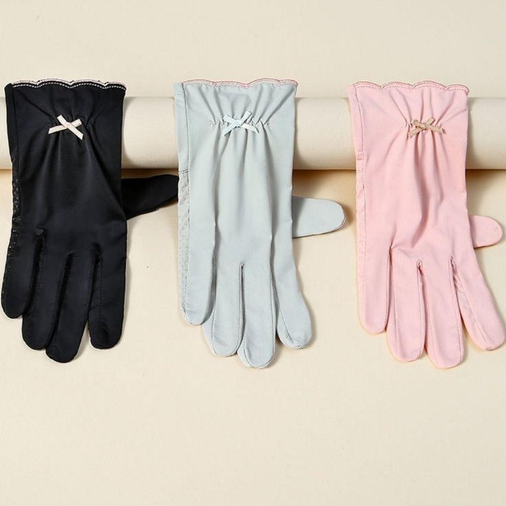 Thin Ice Silk Riding Gloves Sun Protection Summer Driving Mittens Women Sunscreen Gloves  Riding