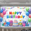 2D Rainbow Happy Birthday Photography Backdrop, Balloon & Gift Box Background