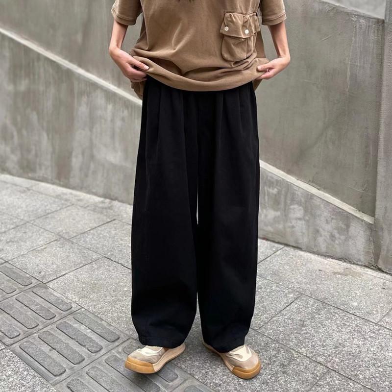 Cafébraune gerade geschnittene Herren-Freizeithose lockere Passform Vintage amerikanische Arbeitskleidung Hose einfarbig Weitbein vielseitig lange Hose