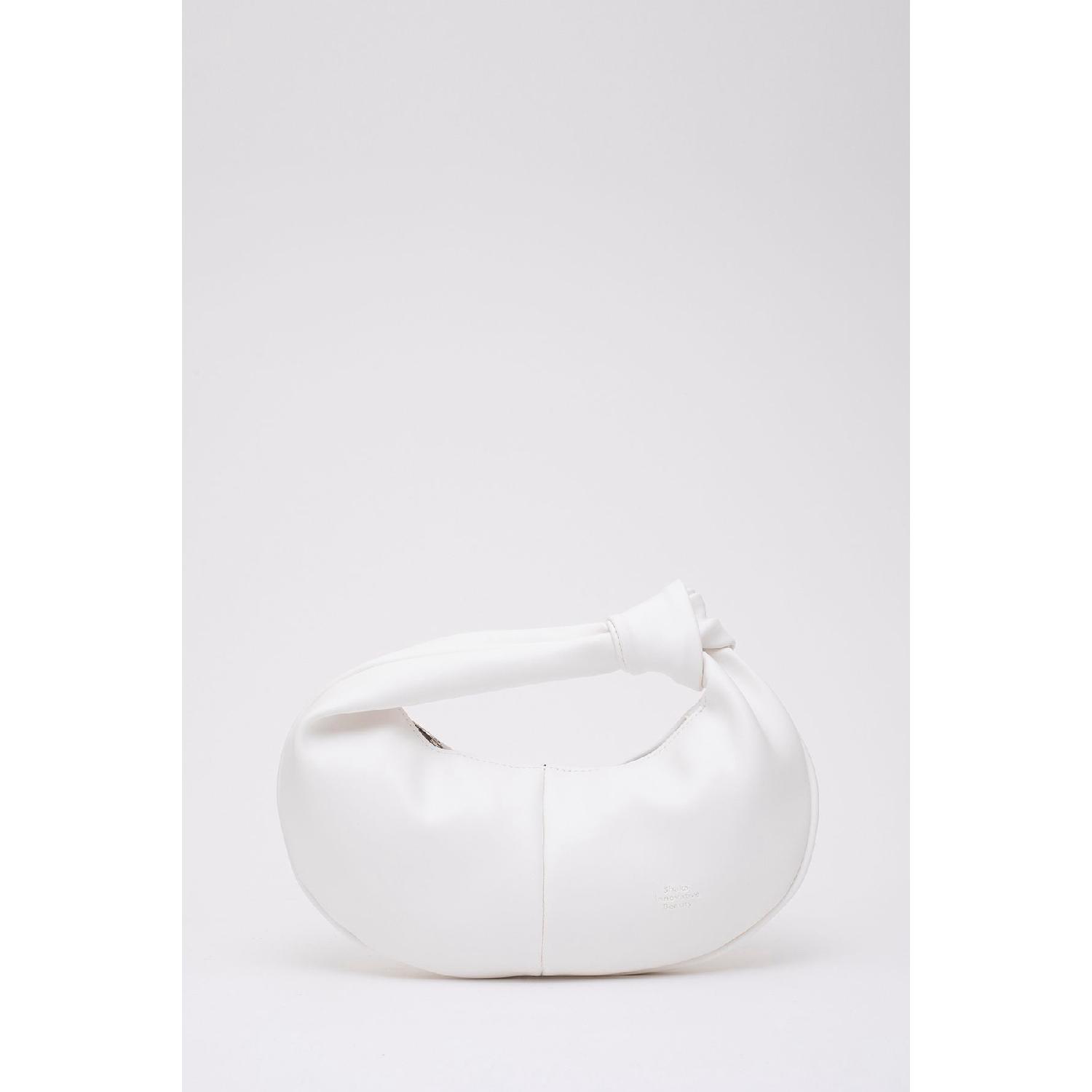 

Белая сумка из искусственной кожи с одним отделением Shk98 и узлом белый