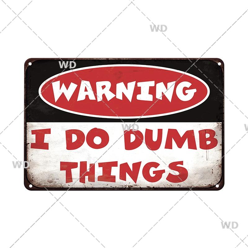 Retro Vintage Beware Of Dog Warning Vintage Tin Signs Caution Metal Plate Metal Poster Plaque For Club Home Pub Bar Wall Decor