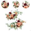 2Pcs Wedding Chair Back Flowers Arch Greenery, Modern Backdrop Decor Realistic Rose