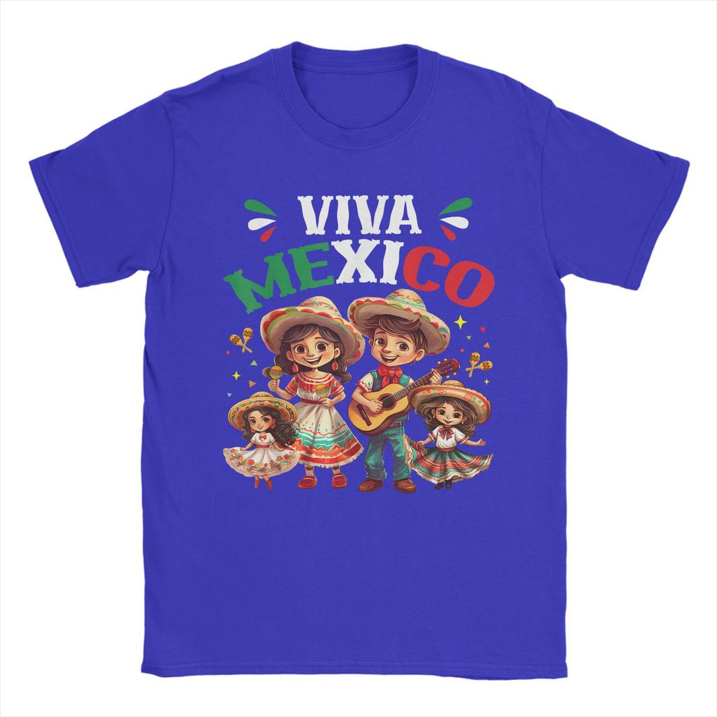 Fashion Viva Mexico Mexican Independence Day Boys Girls T-Shirt T-Shirts Men Round Collar T Shirt Short Sleeve Tee Shirt Tops