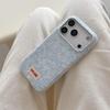 Blaue Strickstoff-Handyhülle für iPhone 15, iPhone 16, iPhone 17 Pro Max