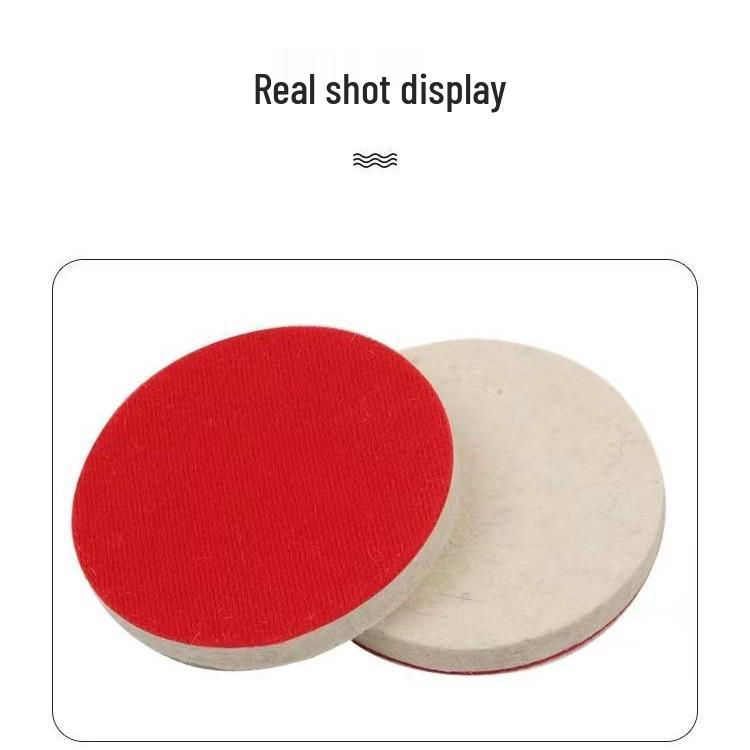 Red Flocked Self-Adhesive Wool Polishing Disc for Stainless Steel, Mirror, Jade, and Glass Surfaces