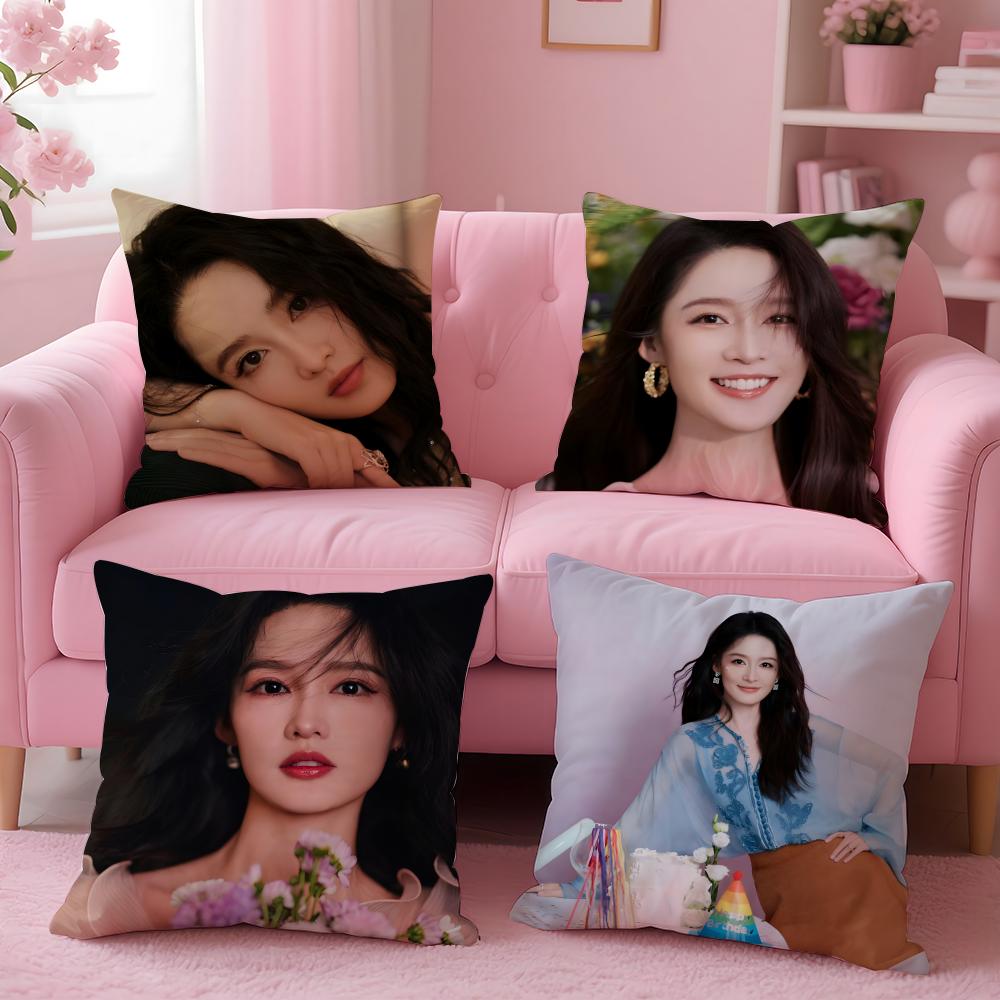 Popular fashion Elegant Chinese actress LLi Qin Cushion Cover Pillow Case Soft Friendly Fabric Concealed Zipper
