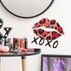 Personalized Leopard Print Lip Prints and English Word Decorative Wall Stickers for The Dressing Room Bedroom