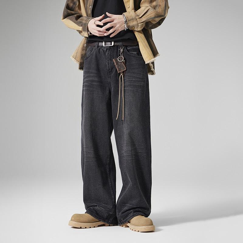 New Spring and Summer Jeans Couple Loose American Retro Straight Wide-leg Trousers