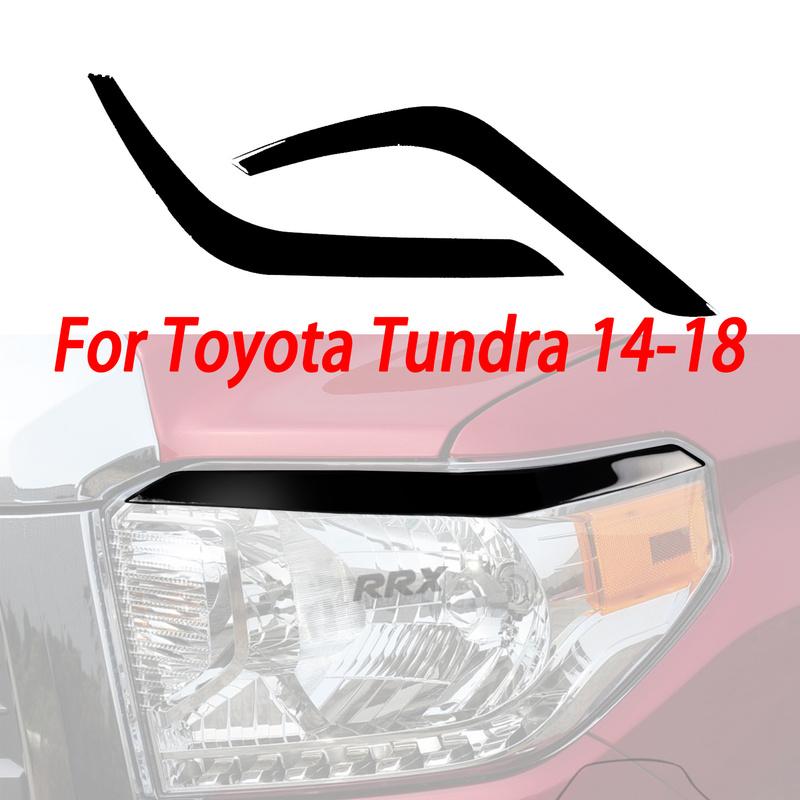 For Toyota Tundra 2014 2015 2016 2017 2018 Car Style Carbon Fiber Eyelids Decal Headlight Eyebrow Sticker Cover