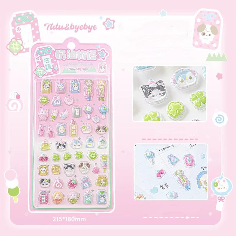 

Кристальные 3D Пухлые Наклейки для Детей Блестящие Мультяшные Милые Желейные Наклейки для DIY Декора Чехол для Телефона Скрапбукинг Журналинг Наклейка