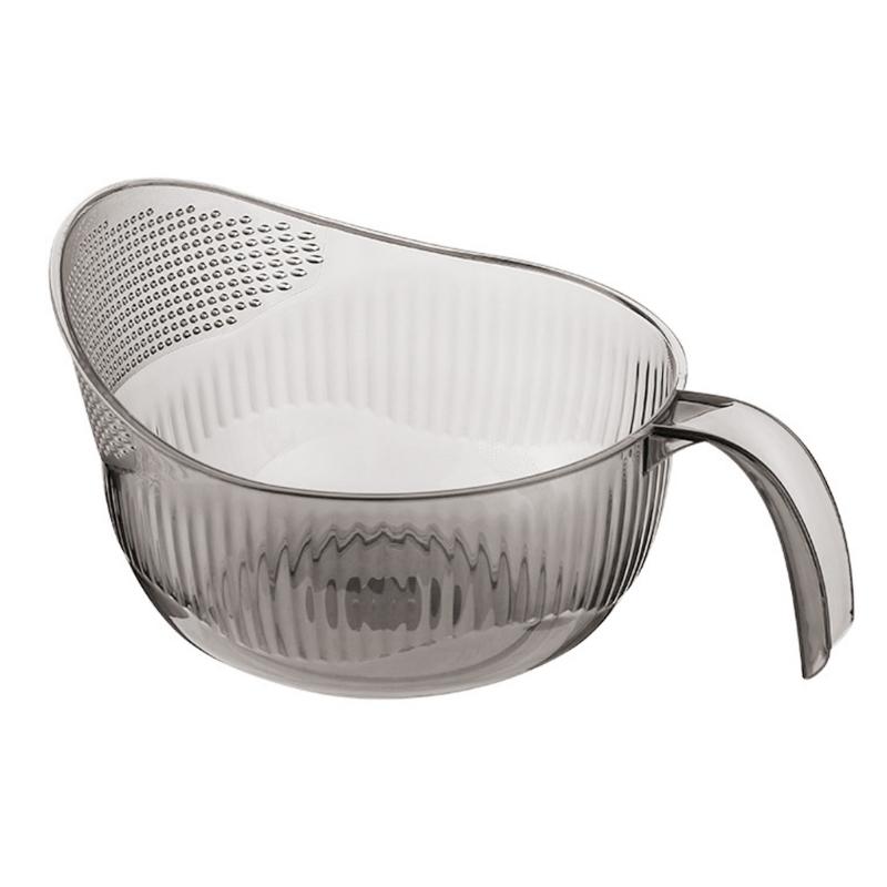 

Rice Washer with Handle PET Material Ergonomic Grip Rice Washing Sieve for Rice серый