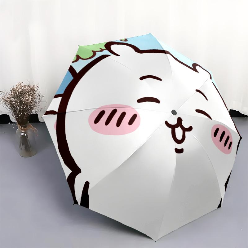 Chiikawa pattern, automatic folding umbrella, portable and foldable design, 8 ribs, a Christmas or birthday gift.