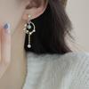 1Pair Exquisite Pearl Moon Asymmetric Drop Earrings  Blue  Pendant Earrings Cute Girl Party Wedding Jewelry
