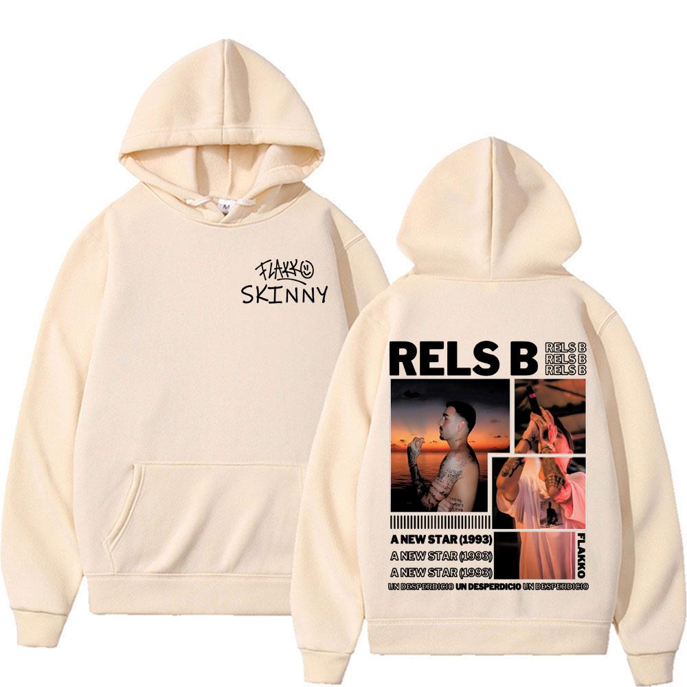 Rels B Skinny Flakk Album 2025 Tour Sweatshirt Herren Damen Mode Hip Hop Vintage Stil Hoodies Freizeit Fleece Übergroße Pullover