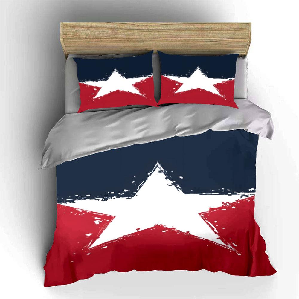 White star, red background. Bedding sets Duvet cover sets Duvet covers Pillowcases(1*Duvet Cover 2*Pillowcases without duvet insert)