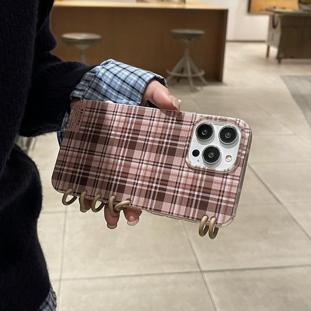 New Letter Plaid Book Case Suitable for Apple 16promax Protective Case IPhone 15 Mobile Phone Case 14 Flip Cover