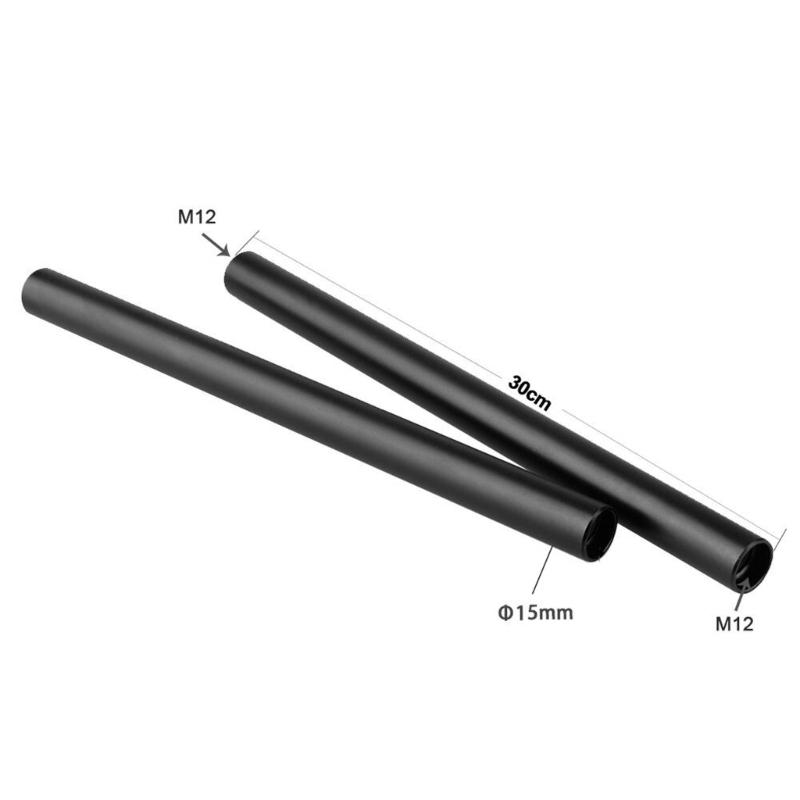 1Pair Aluminum 30cm Support Rod 15mm Diameter For Camera and Lighting Equipment for Film Production