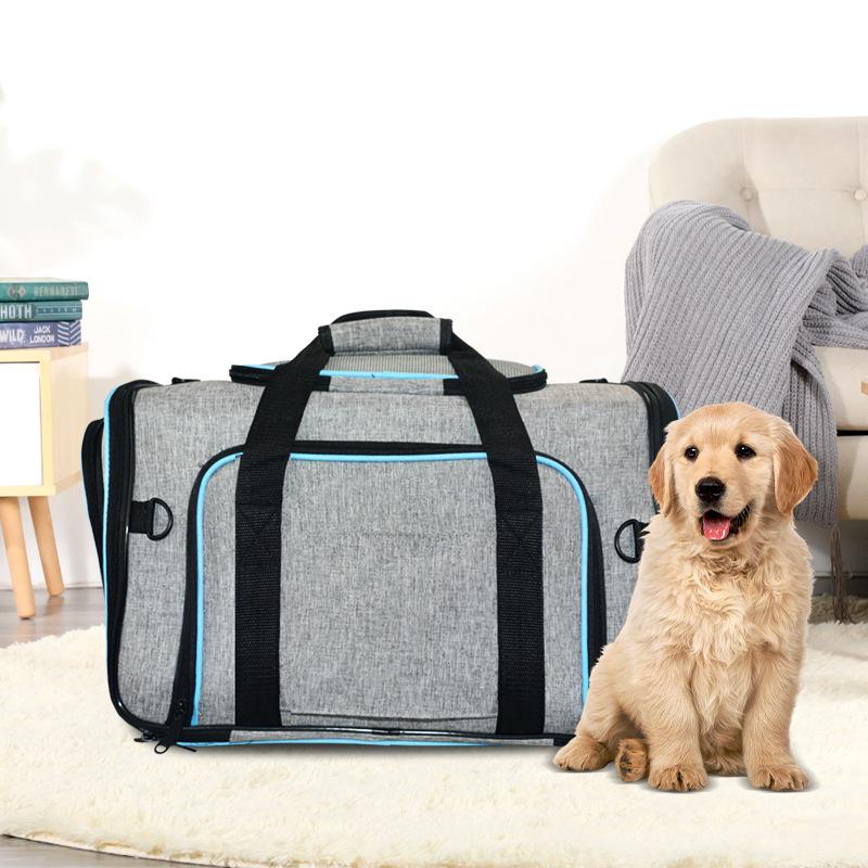Aviation Foldable Breathable Expandable Four-Door Portable Pet Carrier