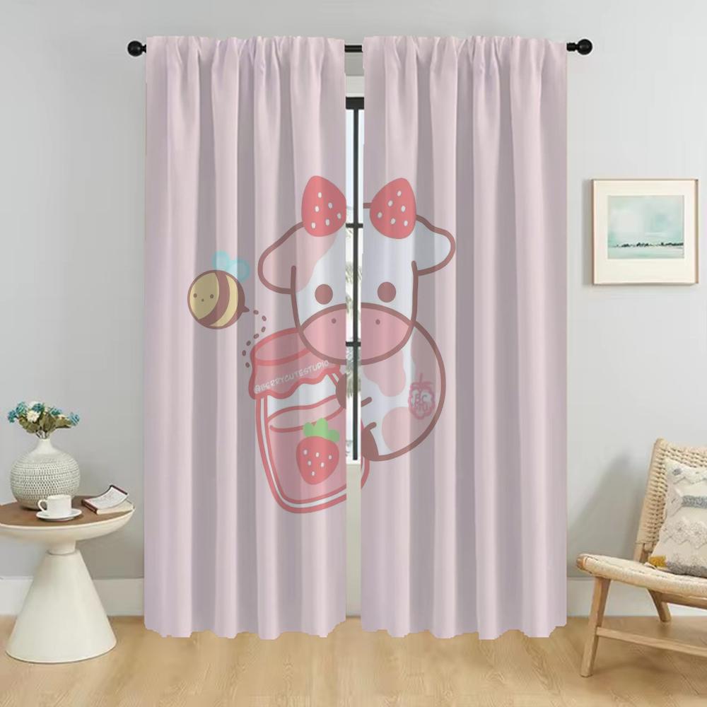 Milch Halloween Dekoration Vorhänge für Wohnzimmer Vorhang Heim Innenvorhänge 2 Stück Tüll für Schlafzimmer Jalousien Trennwand