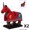 MOC Medieval Figure Mount Building Blocks Roman Wolf Warrior Infantry Lion Heart King Castle Knights Armored War Horse Brick Toy
